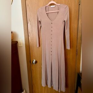 Carly Jean Los Angeles Dusty Pink Long Sleeve Dress